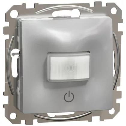   SCHNEIDER SDD113386 SEDNA WISER Mozgásérzékelő, nyomógombos fényerőszabályzóval, 160°, alumínium, max. 200W