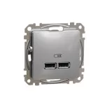   SCHNEIDER SDD113401 ÚJ SEDNA Dupla USB töltő, A+A, 2.1A, alumínium