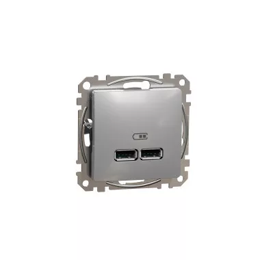 SCHNEIDER SDD113401 ÚJ SEDNA Dupla USB töltő, A+A, 2.1A, alumínium