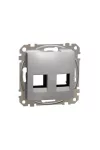 SCHNEIDER SDD113444C ÚJ SEDNA 2xRJ45 adapter, AMP, MOLEX, KELINE betétekhez, alumínium