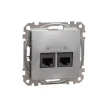 SCHNEIDER SDD113452 ÚJ SEDNA 2xRJ45 Cat5e UTP aljzat, alumínium