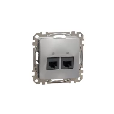 SCHNEIDER SDD113452 ÚJ SEDNA 2xRJ45 Cat5e UTP aljzat, alumínium
