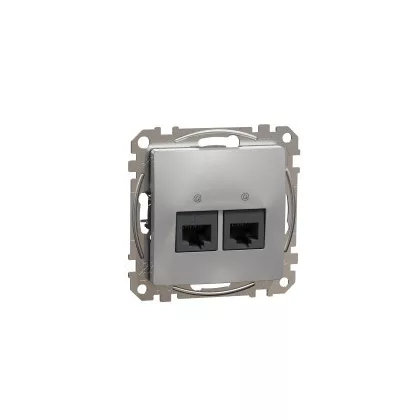 SCHNEIDER SDD113452 ÚJ SEDNA 2xRJ45 Cat5e UTP aljzat, alumínium
