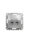 SCHNEIDER SDD113462S ÚJ SEDNA 2xRJ45 Cat6 STP aljzat, alumínium