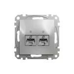   SCHNEIDER SDD113462S ÚJ SEDNA 2xRJ45 Cat6 STP aljzat, alumínium
