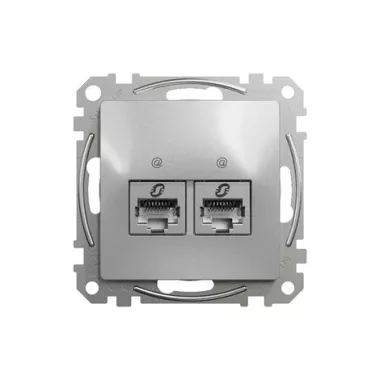 SCHNEIDER SDD113462S ÚJ SEDNA 2xRJ45 Cat6 STP aljzat, alumínium