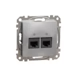   SCHNEIDER SDD113467 ÚJ SEDNA 2xRJ45 Cat6A UTP aljzat, alumínium