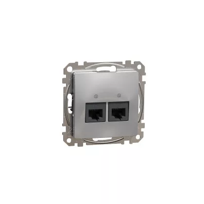 SCHNEIDER SDD113467 ÚJ SEDNA 2xRJ45 Cat6A UTP aljzat, alumínium