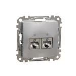   SCHNEIDER SDD113467S ÚJ SEDNA 2xRJ45 Cat6A STP aljzat, alumínium