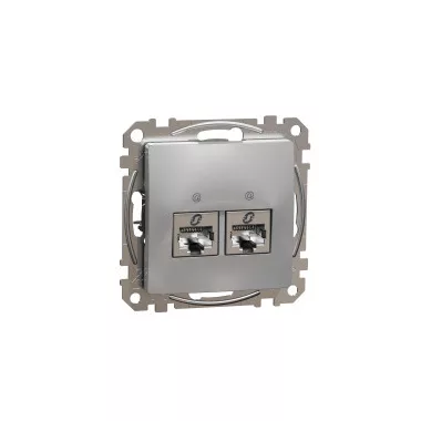 SCHNEIDER SDD113467S NEW SEDNA 2xRJ45 Cat6A STP socket, aluminum
