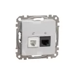   SCHNEIDER SDD113468 ÚJ SEDNA RJ11/RJ45 Cat6 UTP kombinált aljzat, alumínium