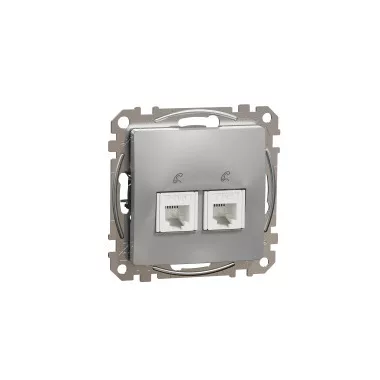 SCHNEIDER SDD113492 NEW SEDNA 2xRJ11 socket, aluminum