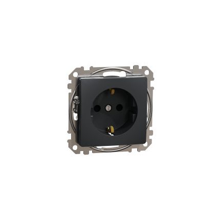   SCHNEIDER SDD114021 NEW SEDNA 2P + F socket with safety shutter, screw connection, 16A, anthracite