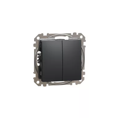 SCHNEIDER SDD114108 ÚJ SEDNA Kettős váltókapcsoló, rugós bekötés, 10AX, (106+6), antracit