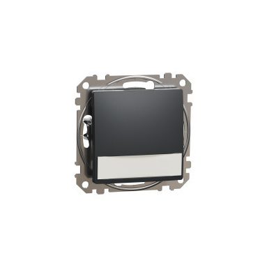 SCHNEIDER SDD114143L ÚJ SEDNA Egypólusú nyomó, kék jelzőfénnyel, cimketartóval, rugós bekötés, 12V, antracit