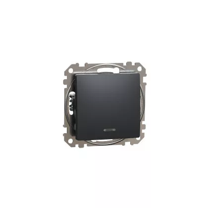   SCHNEIDER SDD114166L NEW SEDNA Toggle switch with blue indicator light, 16AX, anthracite