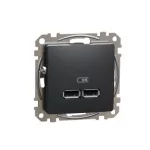   SCHNEIDER SDD114401 ÚJ SEDNA Dupla USB töltő, A+A, 2.1A, antracit