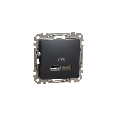SCHNEIDER SDD114402 ÚJ SEDNA Dupla USB töltő, A+C, 2.4A, antracit