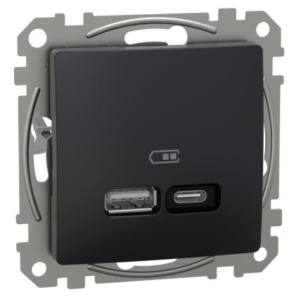   SCHNEIDER SDD114405 SEDNA Dupla USB töltő, A+C, 21W, antracit
