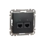   SCHNEIDER SDD114452 ÚJ SEDNA 2xRJ45 Cat5e UTP aljzat, antracit