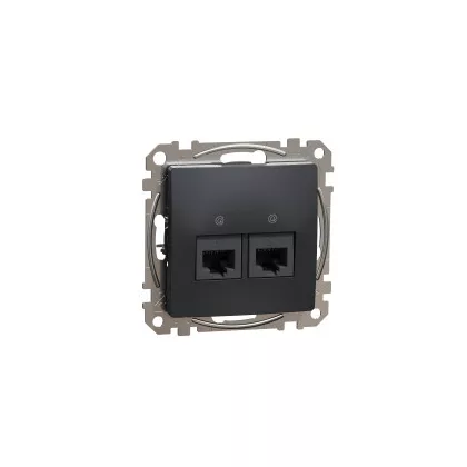   SCHNEIDER SDD114452 NEW SEDNA 2xRJ45 Cat5e UTP socket, anthracite