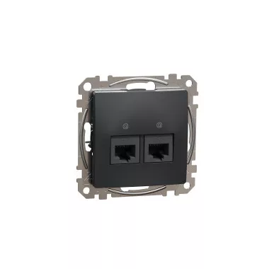SCHNEIDER SDD114462 ÚJ SEDNA 2xRJ45 Cat6 UTP aljzat, antracit