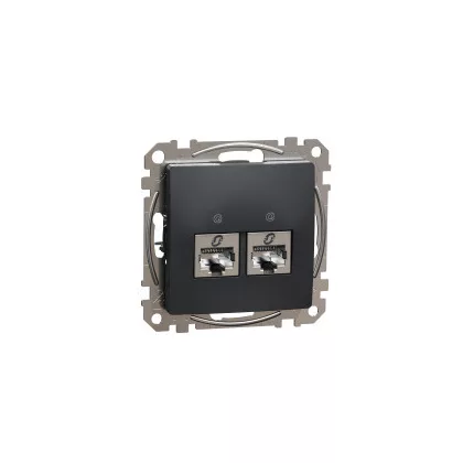   SCHNEIDER SDD114462S NEW SEDNA 2xRJ45 Cat6 STP socket, anthracite