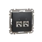   SCHNEIDER SDD114467S ÚJ SEDNA 2xRJ45 Cat6A STP aljzat, antracit