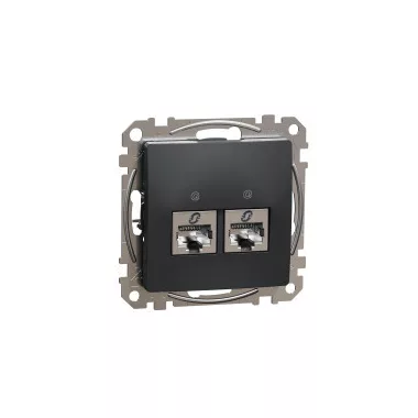 SCHNEIDER SDD114467S ÚJ SEDNA 2xRJ45 Cat6A STP aljzat, antracit