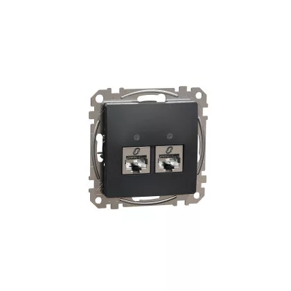   SCHNEIDER SDD114467S NEW SEDNA 2xRJ45 Cat6A STP socket, anthracite
