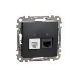   SCHNEIDER SDD114468 ÚJ SEDNA RJ11/RJ45 Cat6 UTP kombinált aljzat, antracit