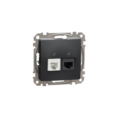 SCHNEIDER SDD114468 NEW SEDNA RJ11 / RJ45 Cat6 UTP combination socket, anthracite