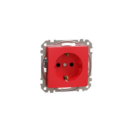   SCHNEIDER SDD115021 NEW SEDNA 2P + F socket with safety shutter, screw connection, unlocked, 16A, red