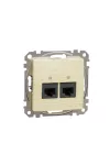 SCHNEIDER SDD180452 ÚJ SEDNA 2xRJ45 Cat5e UTP aljzat, nyír