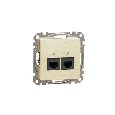 SCHNEIDER SDD180452 ÚJ SEDNA 2xRJ45 Cat5e UTP aljzat, nyír