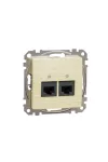SCHNEIDER SDD180462 ÚJ SEDNA 2xRJ45 Cat6 UTP aljzat, nyír SCHNEIDER SDD180462 ÚJ SEDNA 2xRJ45 Cat6 UTP aljzat, nyír