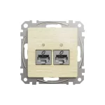 SCHNEIDER SDD180462S ÚJ SEDNA 2xRJ45 Cat6 STP aljzat, nyír