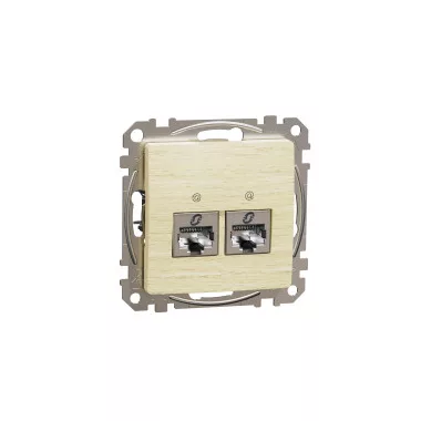 SCHNEIDER SDD180467S ÚJ SEDNA 2xRJ45 Cat6A STP aljzat, nyír SCHNEIDER SDD180467S ÚJ SEDNA 2xRJ45 Cat6A STP aljzat, nyír