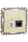 SCHNEIDER SDD180468 NEW SEDNA RJ11 / RJ45 Cat6 UTP combination socket, birch SCHNEIDER SDD180468 NEW SEDNA RJ11 / RJ45 Cat6 UTP combination socket, birch