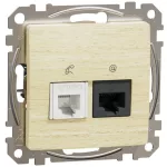   SCHNEIDER SDD180468 ÚJ SEDNA RJ11/RJ45 Cat6 UTP kombinált aljzat, nyír
