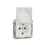   SCHNEIDER SDD211023 NEW SEDNA 2P + F socket with safety shutter, flush-mounted, screw connection, 16A, IP44, white