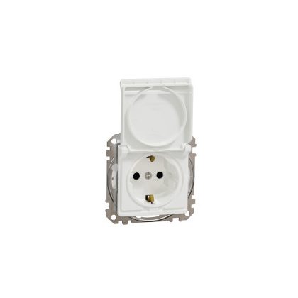   SCHNEIDER SDD211023 NEW SEDNA 2P + F socket with safety shutter, flush-mounted, screw connection, 16A, IP44, white