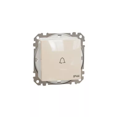 SCHNEIDER SDD212131 ÚJ SEDNA Egypólusú nyomó csengőjellel, rugós bekötés, 10A, IP44, bézs