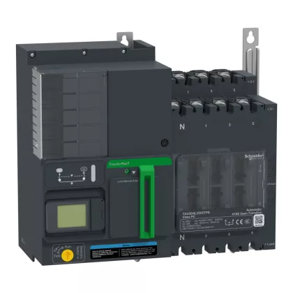   SCHNEIDER TA25D4L1002TPE TransferPacT Active Automatic automatikus átkapcsoló - 250A tokozat 100A 4P LCD kijelző 230V
