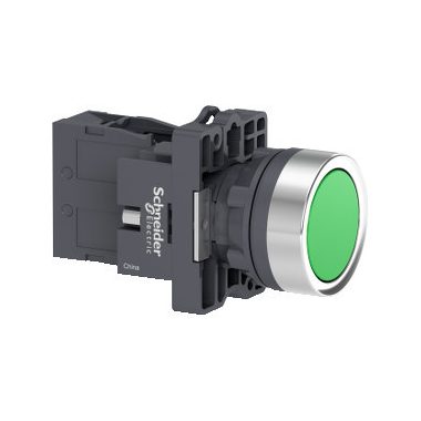 SCHNEIDER XA2EH031 Harmony Easy Series  Ø22 Nyomógomb, gombafejű, zöld, 1NO