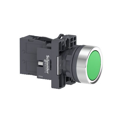   SCHNEIDER XA2EH031 Harmony Easy Series  Ø22 Nyomógomb, gombafejű, zöld, 1NO
