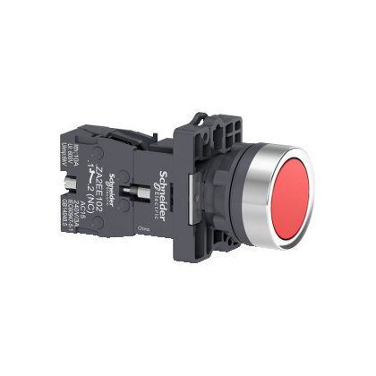 SCHNEIDER XA2EH042 Harmony Easy Series  Ø22 Nyomógomb, gombafejű, piros, 1NC
