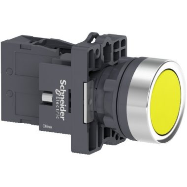 SCHNEIDER XA2EH051 Harmony Easy Series  Ø22 Nyomógomb, gombafejű, sárga, 1NO