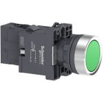 SCHNEIDER XA2EW33M1 Harmony Easy Series  Ø22 Világító nyomógomb, zöld, 220…230V AC, 1NO