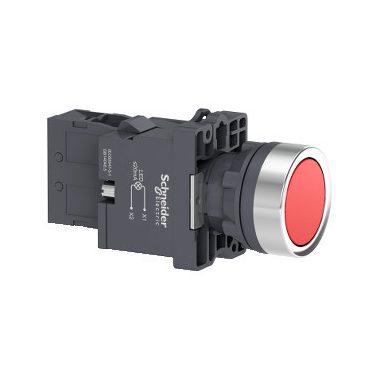 SCHNEIDER XA2EW34M1 Harmony Easy Series  Ø22 Világító nyomógomb, piros, 220…230V AC, 1NO